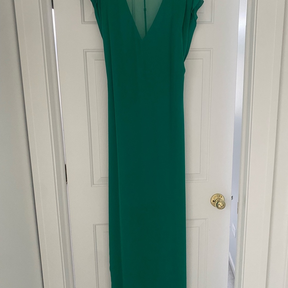 Halston Heritage emerald Maxi Dress